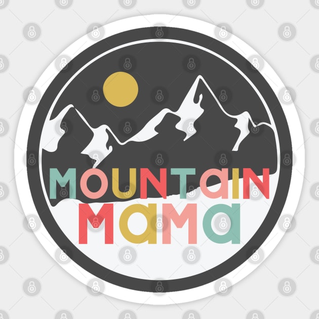 Mountain Mama In Retro Color Sticker by SharksOnShore